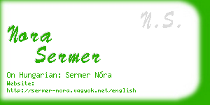nora sermer business card